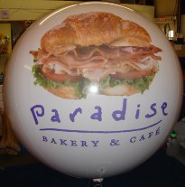 7 ft custom helium balloon with logo