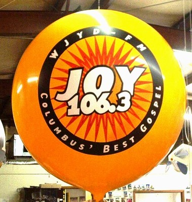 custom helium balloons - Joy 106 logo